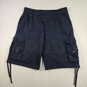 A Cargo Mens Cargo Shorts Black Size 42 Cotton Utility Work Pockets